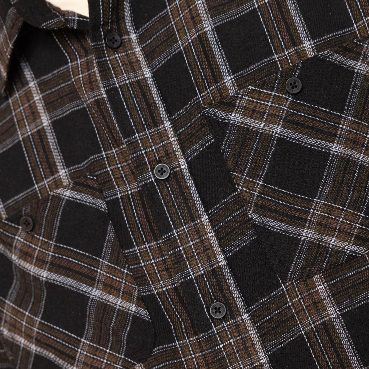Chemise à carreaux Jack noir/blanc/marron, VON DUTCH