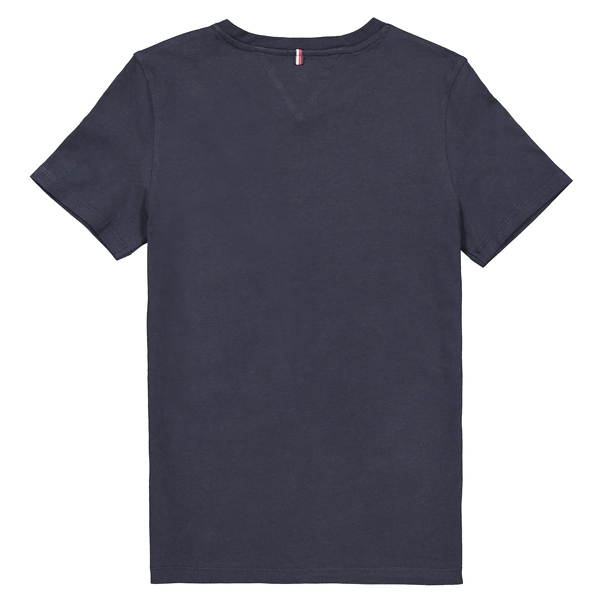 T-shirt en coton bio, col rond bleu marine, TOMMY HILFIGER
