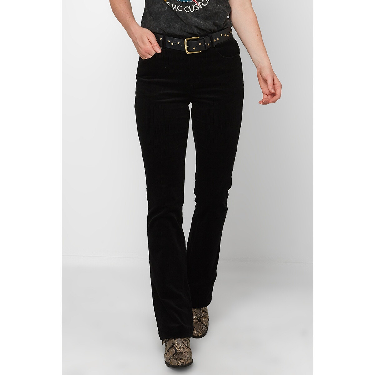 Pantalon Bootcut En Velours noir, JOE BROWNS