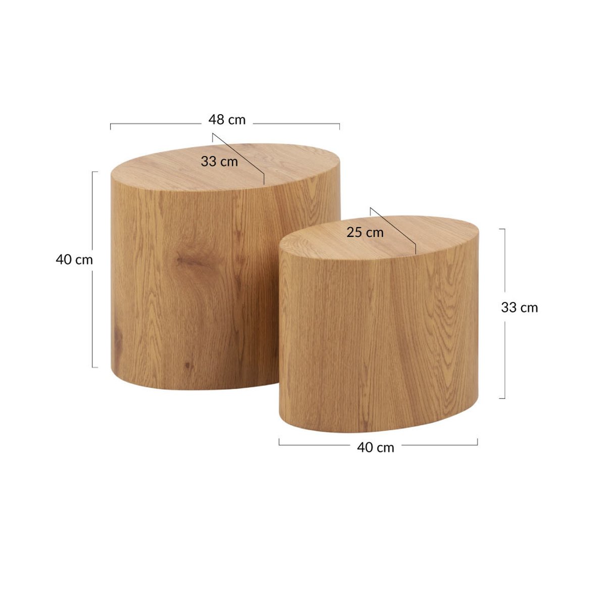 Lot de deux Tables basses - AERYN bois, BEST MOBILIER