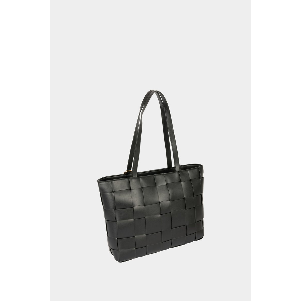 Sac cabas tressé noir, MORGAN