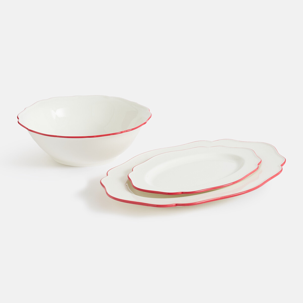 Saladier en porcelaine, COLOMBE blanc/rouge, LA REDOUTE INTERIEURS