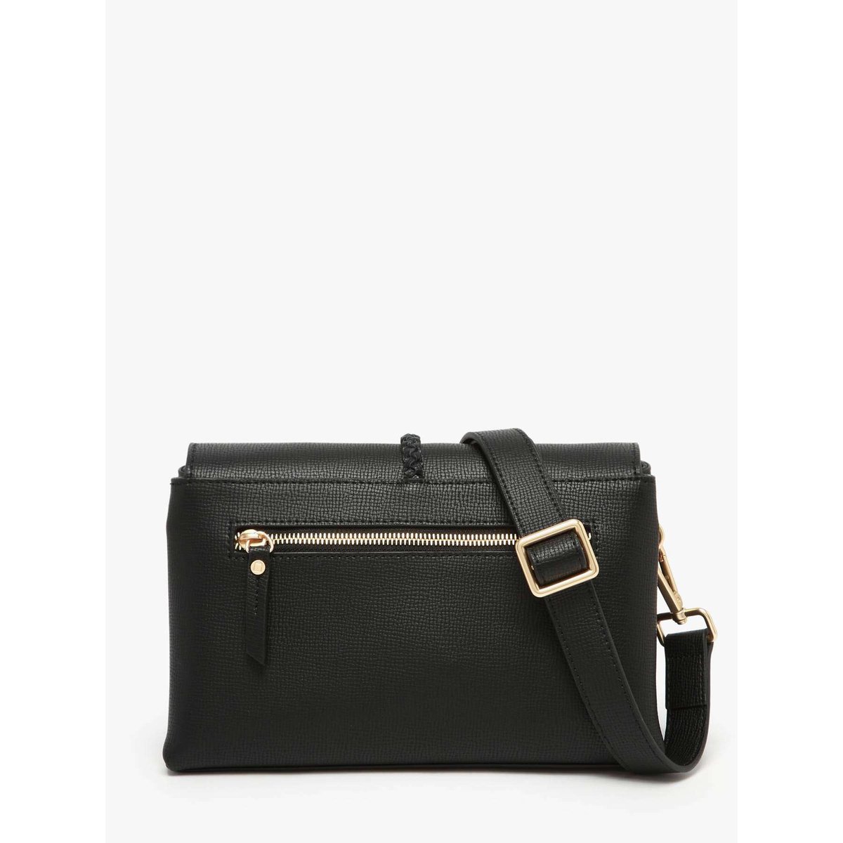 Sac bandoulière M Torsade cuir noir, ETRIER