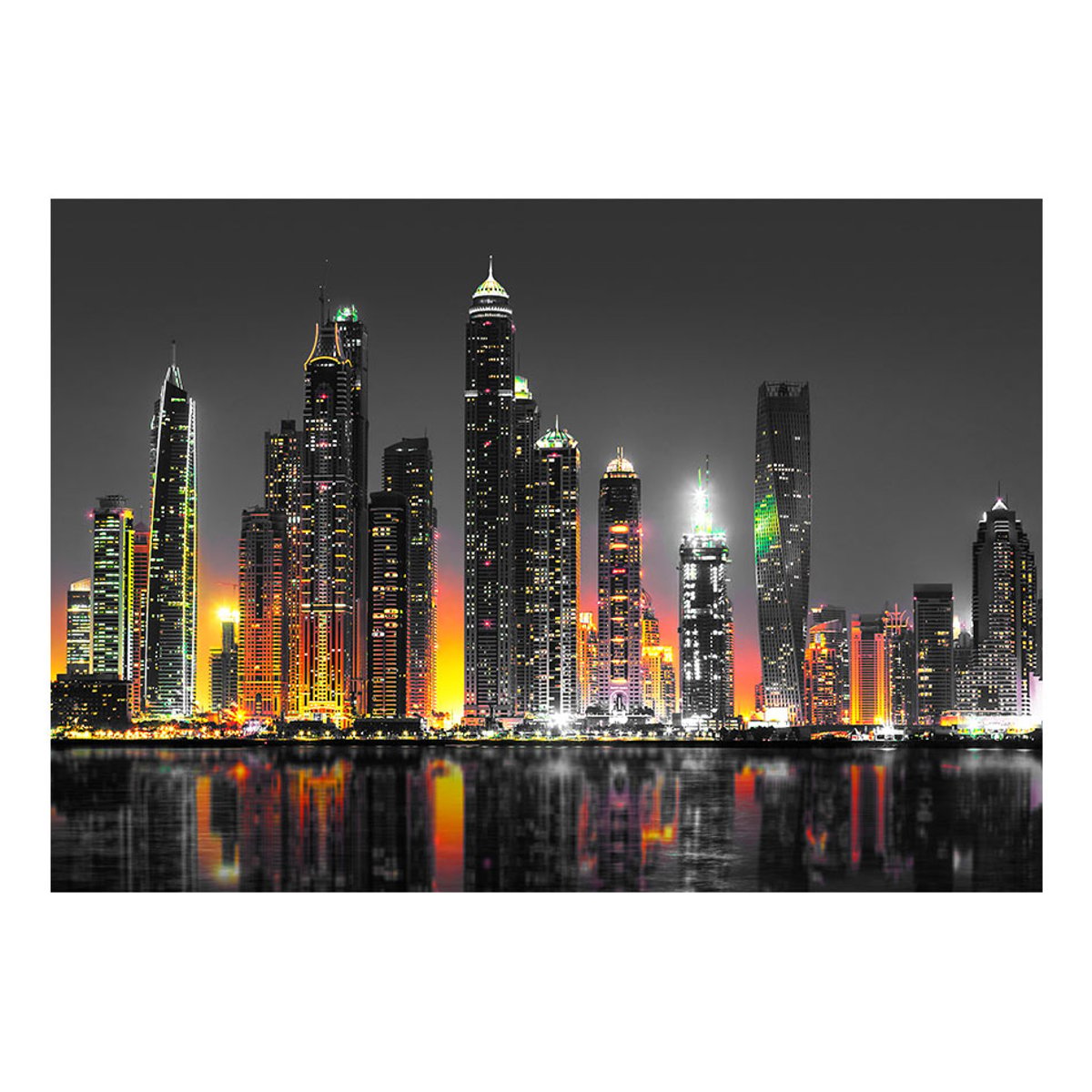 Papier peint intissé panoramique Ville et Architecture Desert City (Dubai) noir, EDEN