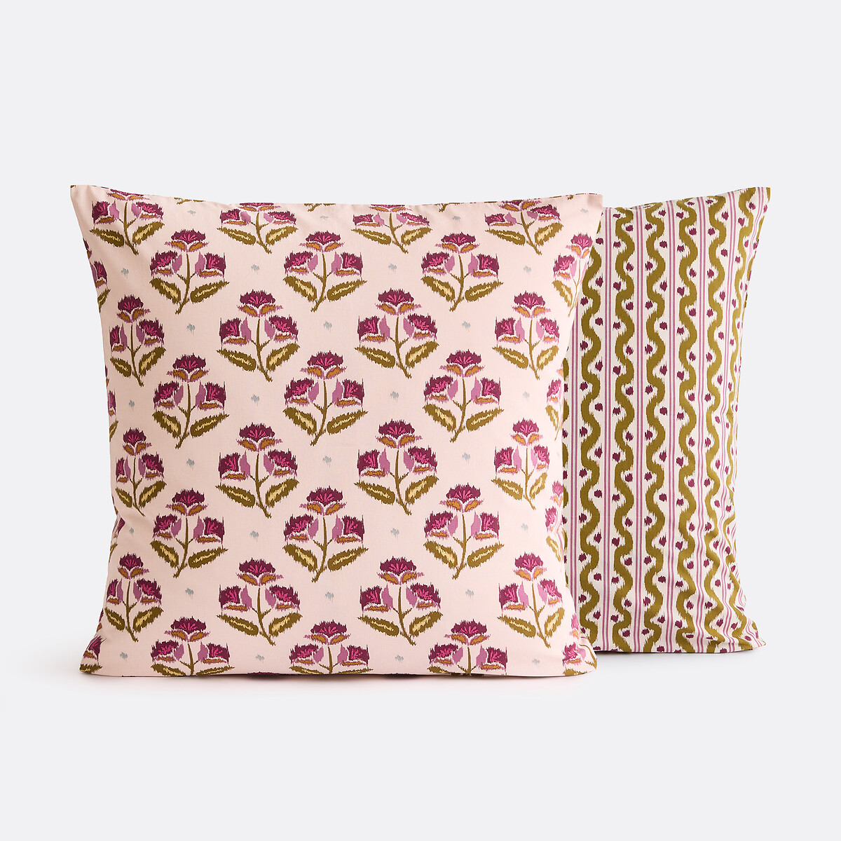 Fronha de almofada em algodão lavado, estampado com flores, ANTES estampado ikat, LA REDOUTE INTERIEURS