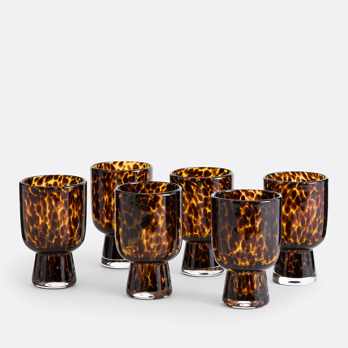 Lot de 6 verres à pied en verre ambré, Fauvita marron, LA REDOUTE INTERIEURS