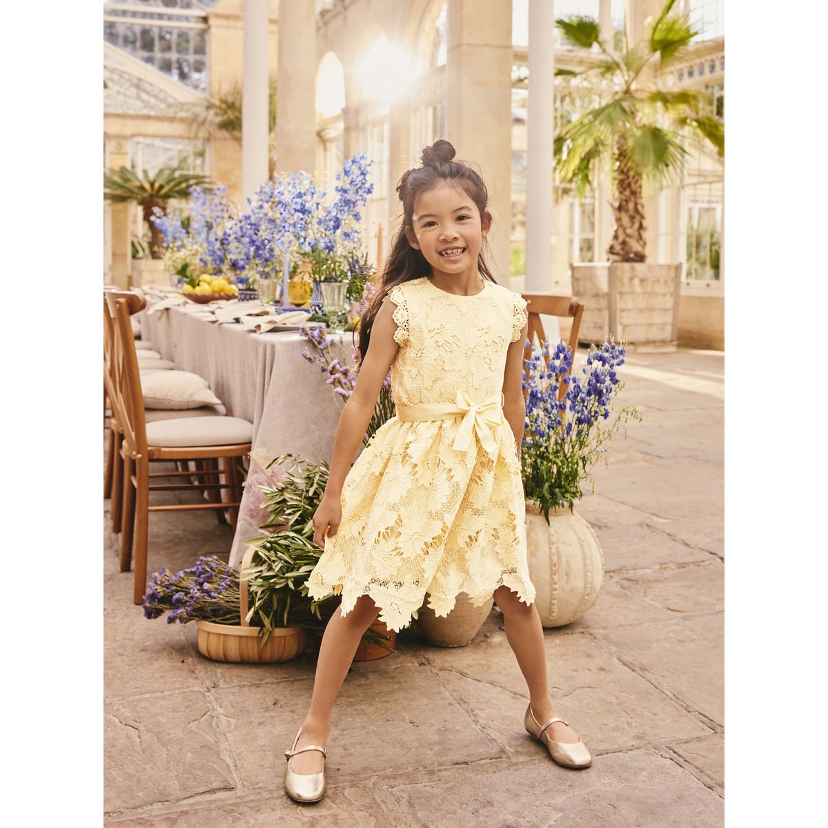 Robe en dentelle pour les grandes occasions jaune, NEXT