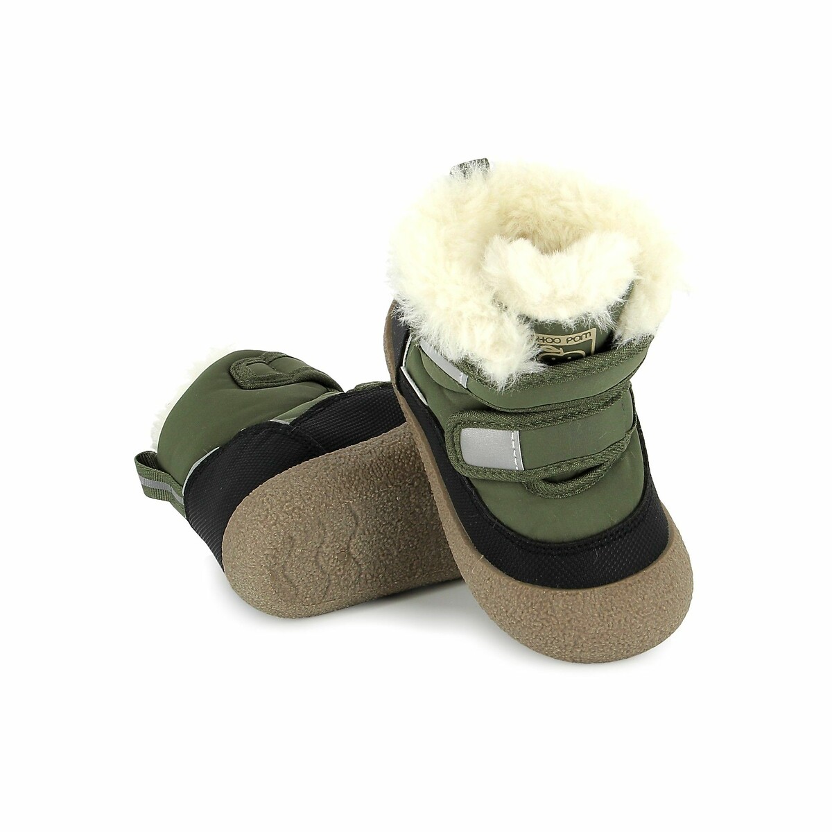 Bottines fourrées Grigri Easy Fur kaki, SHOO POM