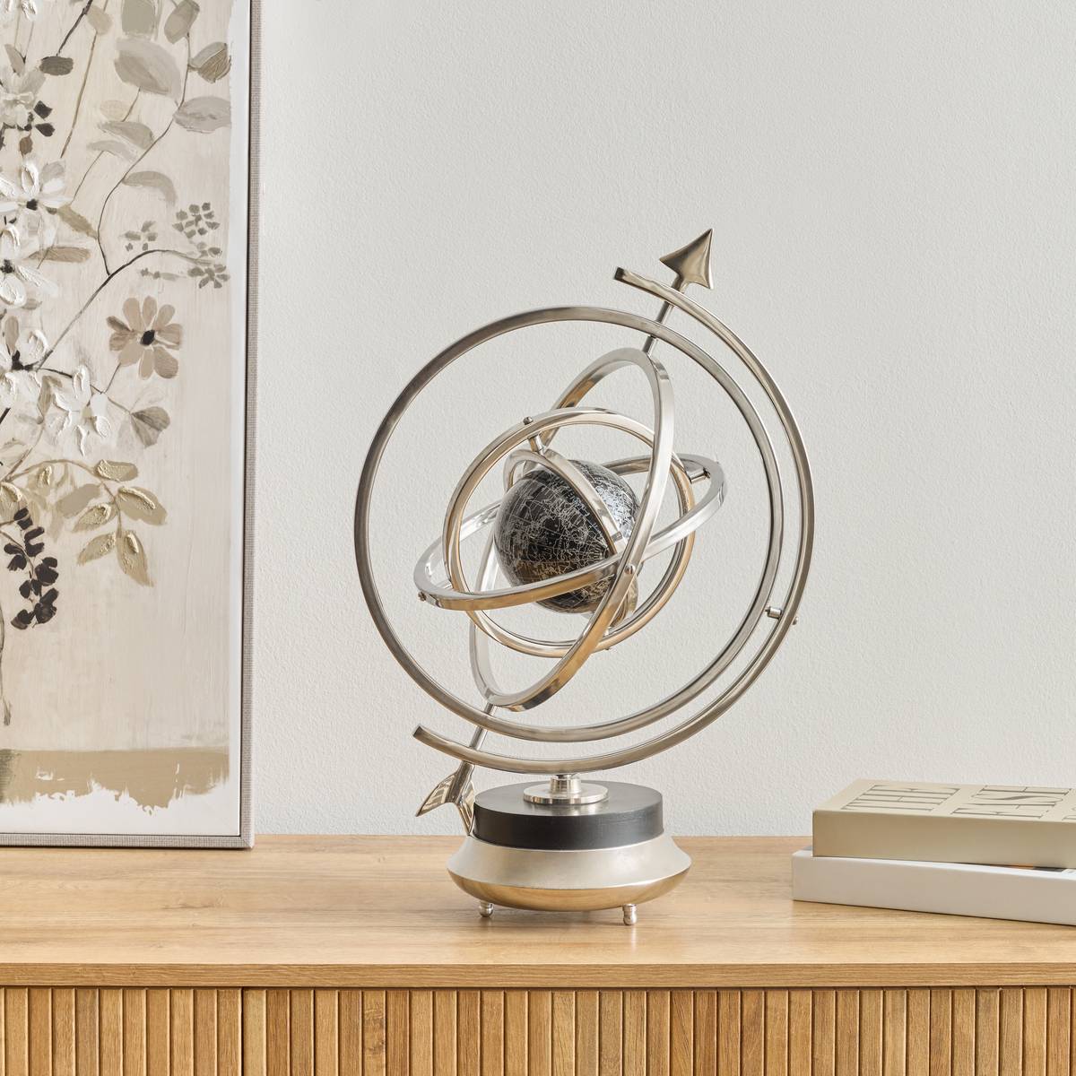 Globe en aluminium HISAE argent, ATMOSPHERA