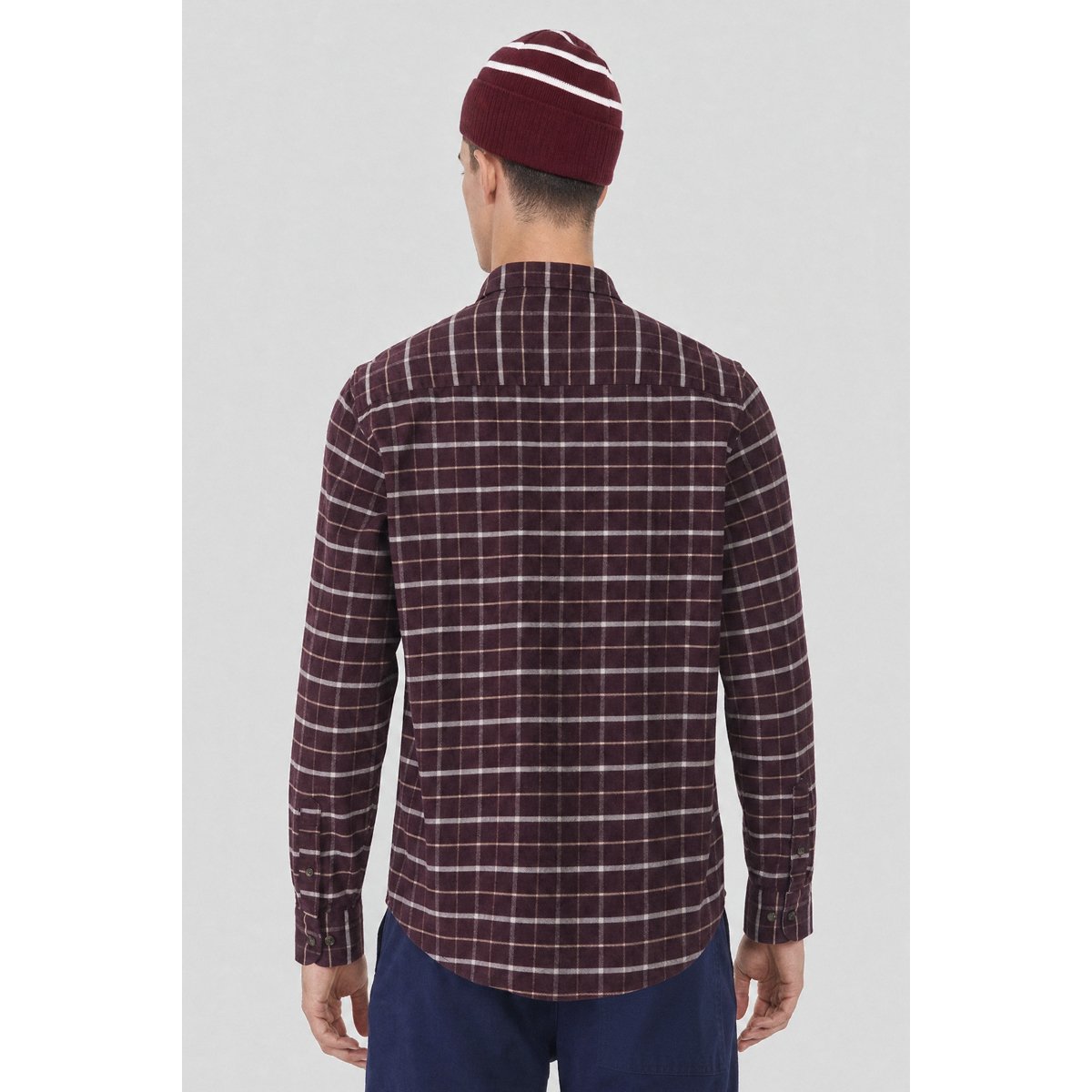 Chemise à carreaux ERTEAM cabernet, BERMUDES