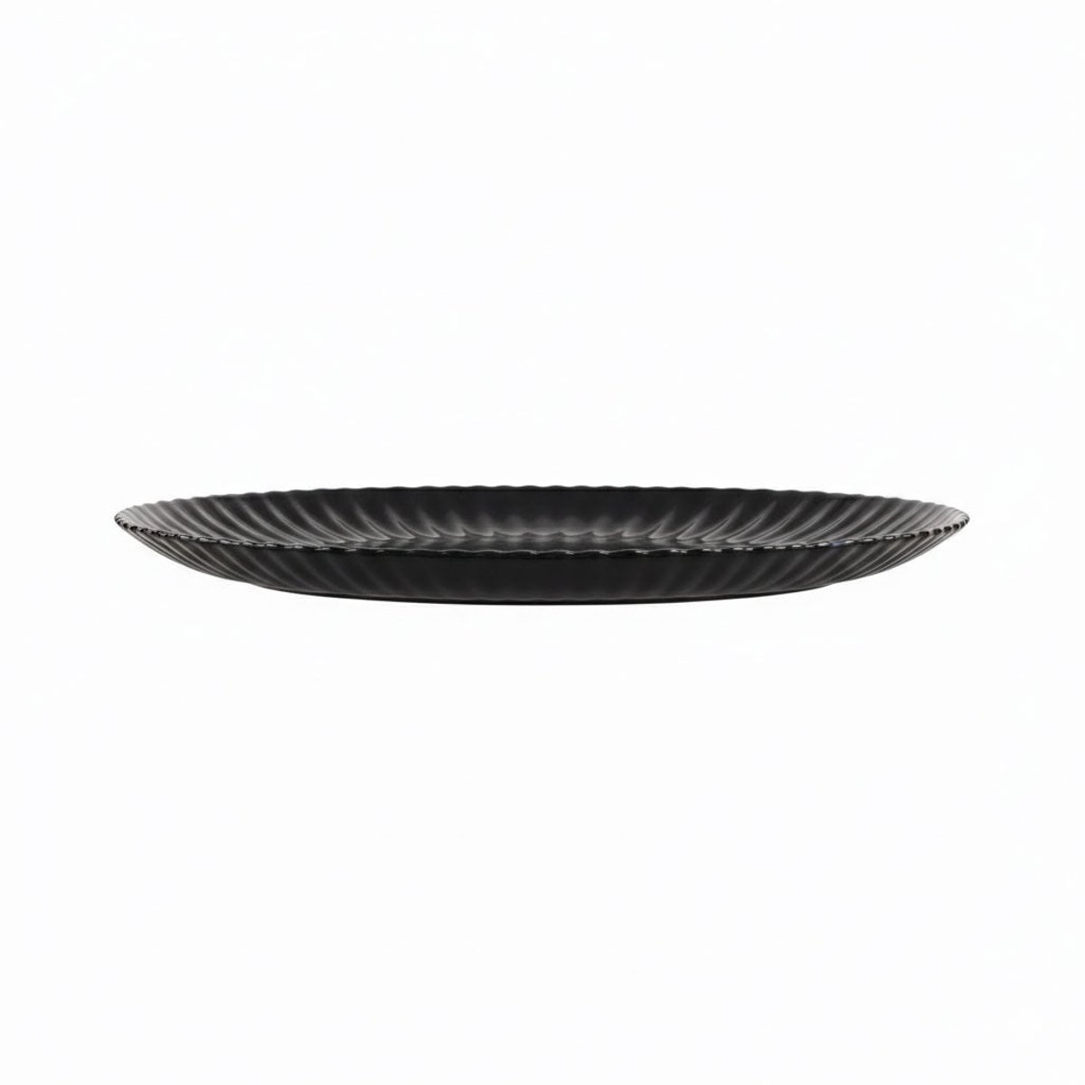6 assiettes plates noires en verre 25 cm -BLOOM noir, LUMINARC