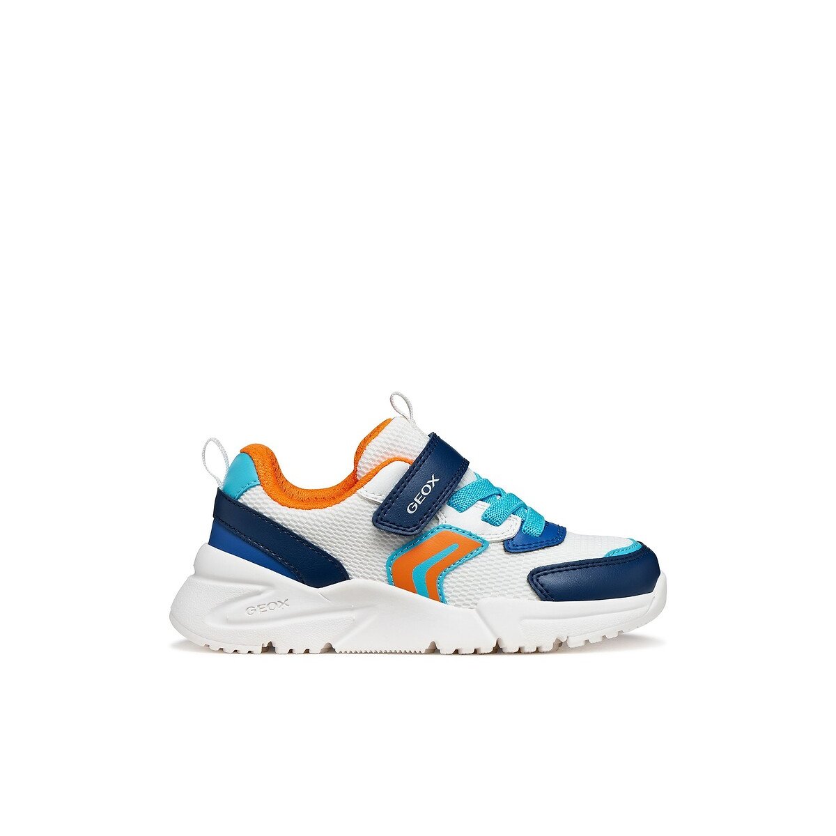Kids Loftus Breathable Trainers white/blue, GEOX