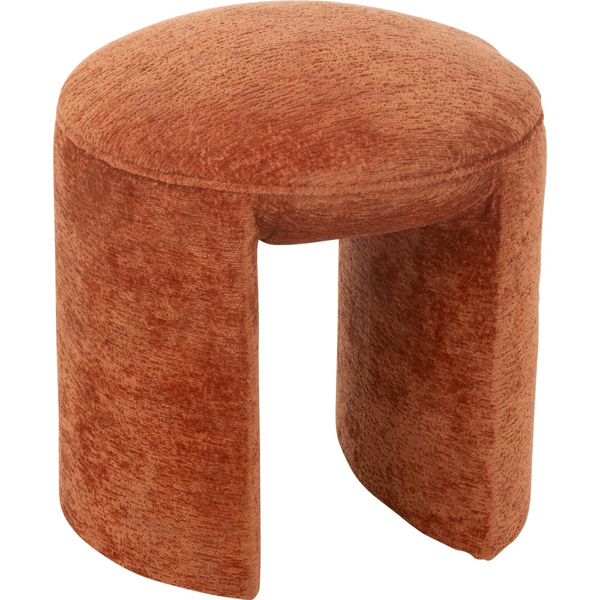 Tabouret rond en tissu pour salon orange rouille chaleureux, RECOLLECTION
