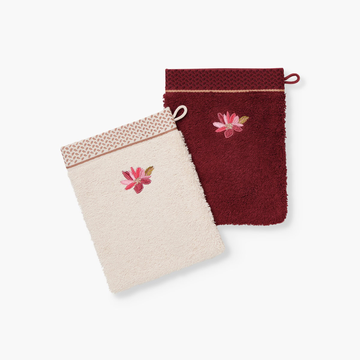 Gant de toilette coton et viscose de bambou SOLARA sable, CARRE BLANC
