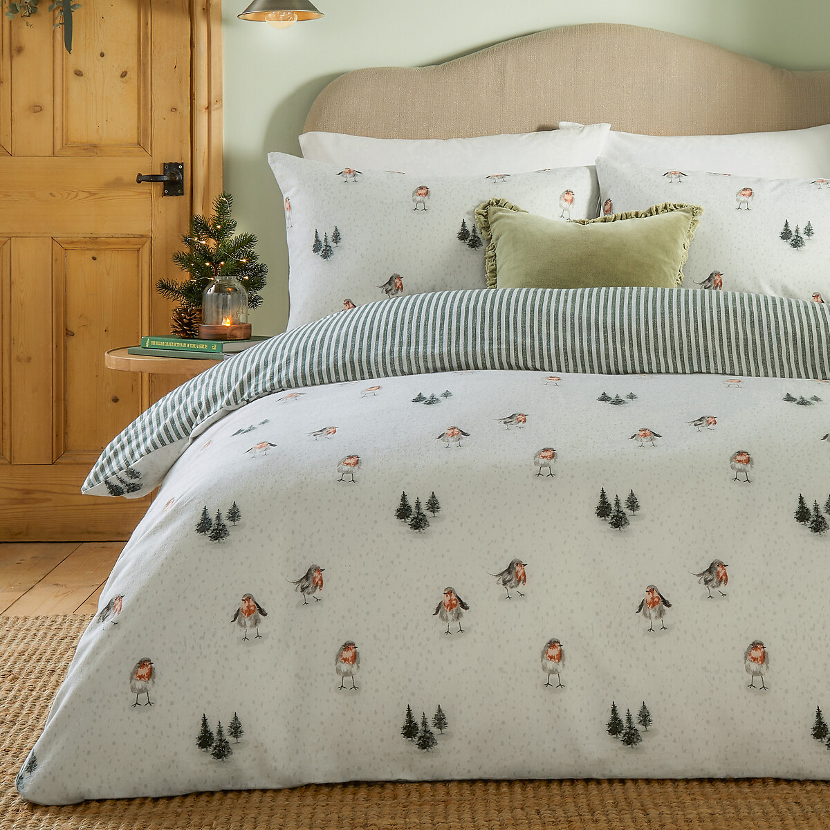 Robin's Return Brushed Cotton Duvet Cover and Pillowcase Set cream, WYLDER