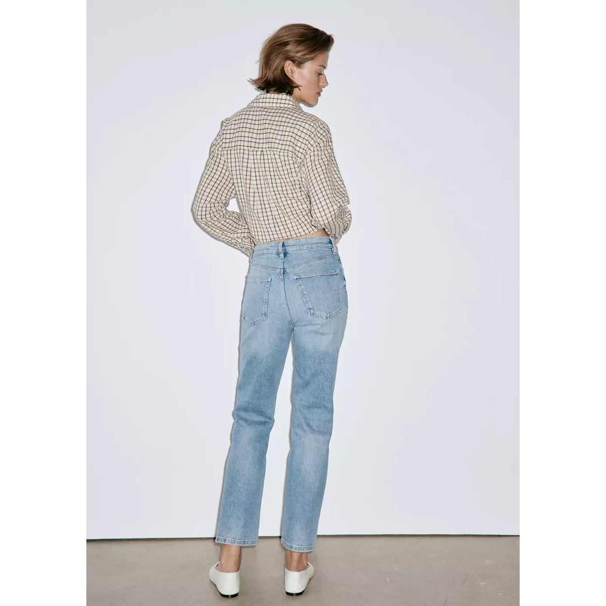 Jean Newmom confort taille haute bleu moyen, MANGO