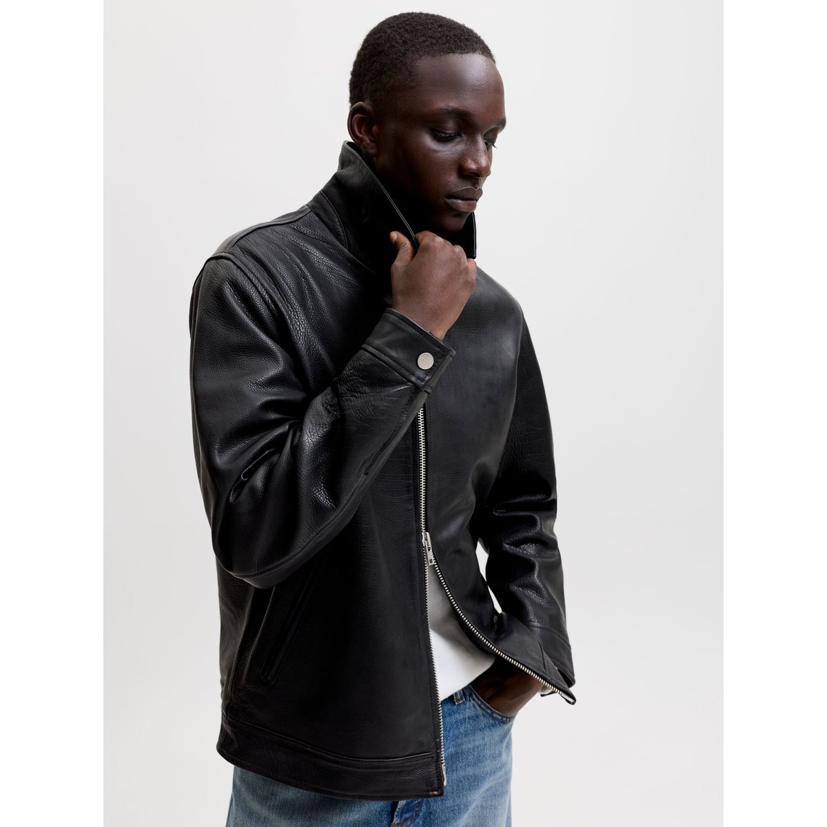 Veste En Cuir black, JACK & JONES