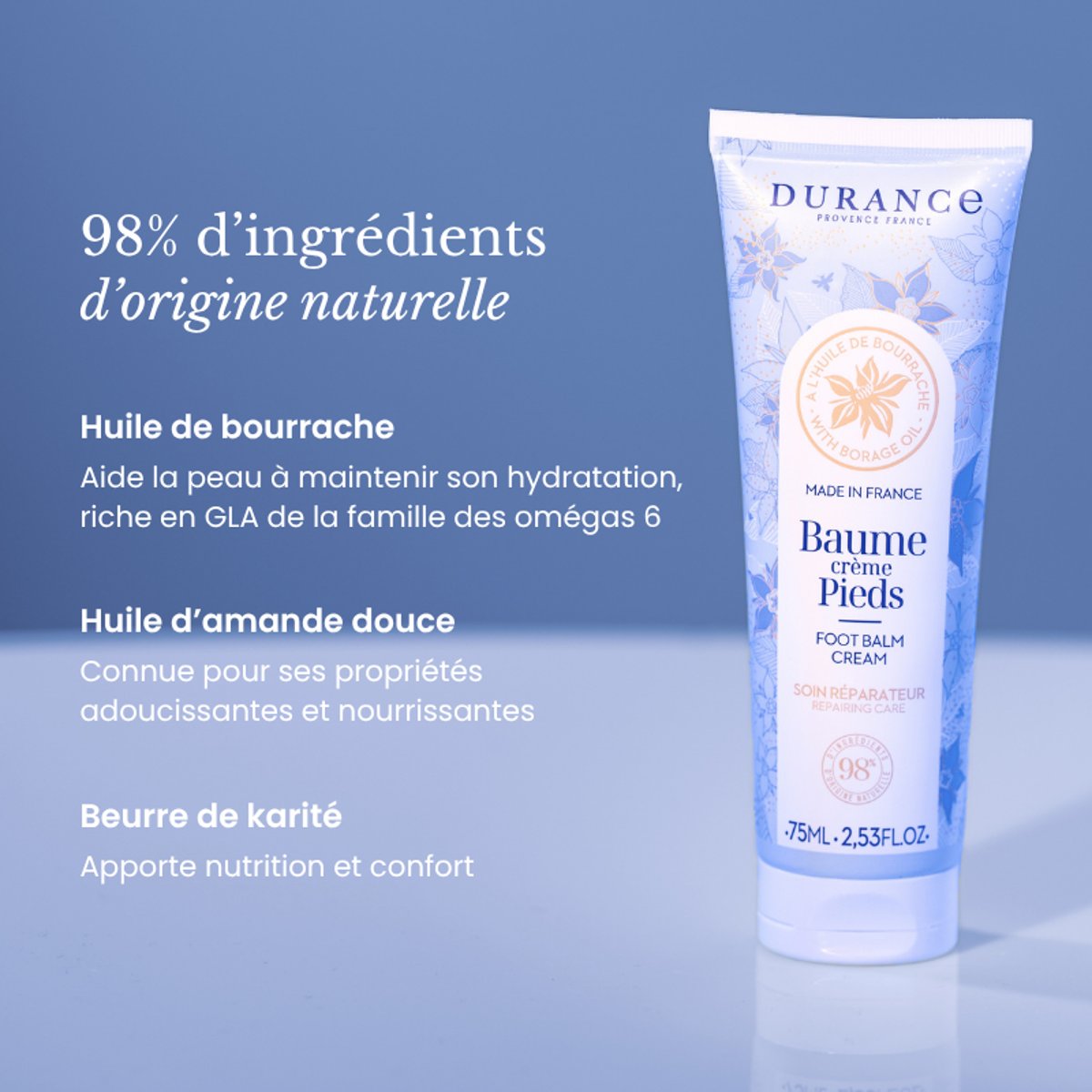 Crème Pieds Réparatrice couleur unique, DURANCE