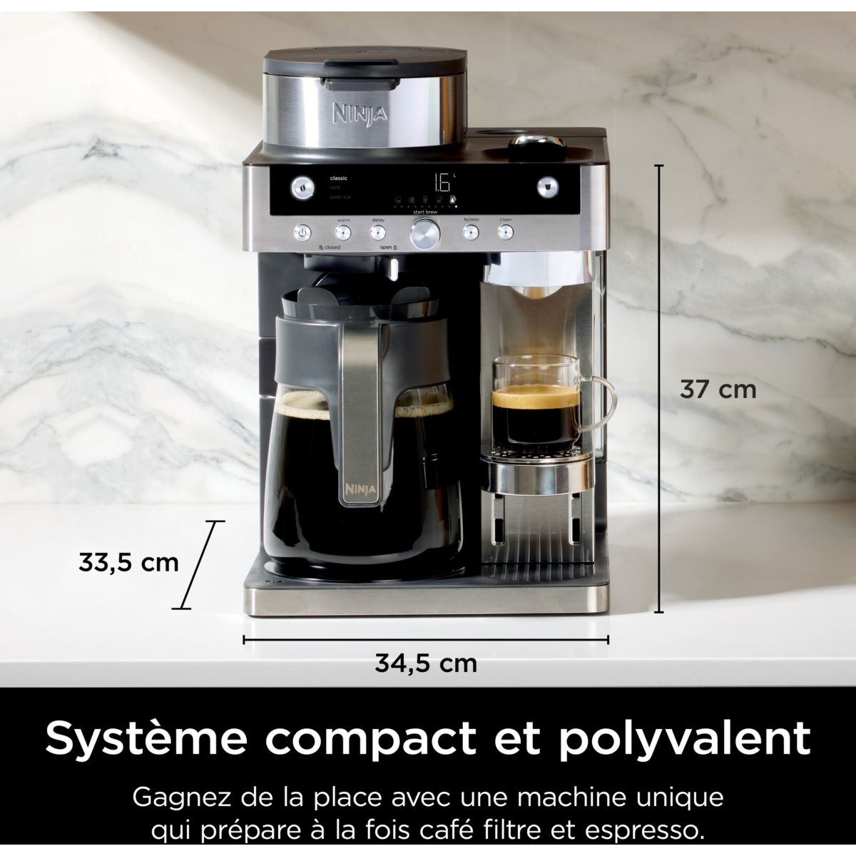 Cafetière filtre et capsules avec mousseur intégré CFN803EU couleur unique, NINJA