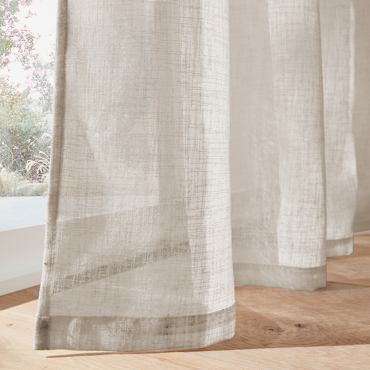 Cortina muy ancha con ojales, Nyong beige marrón claro, LA REDOUTE INTERIEURS