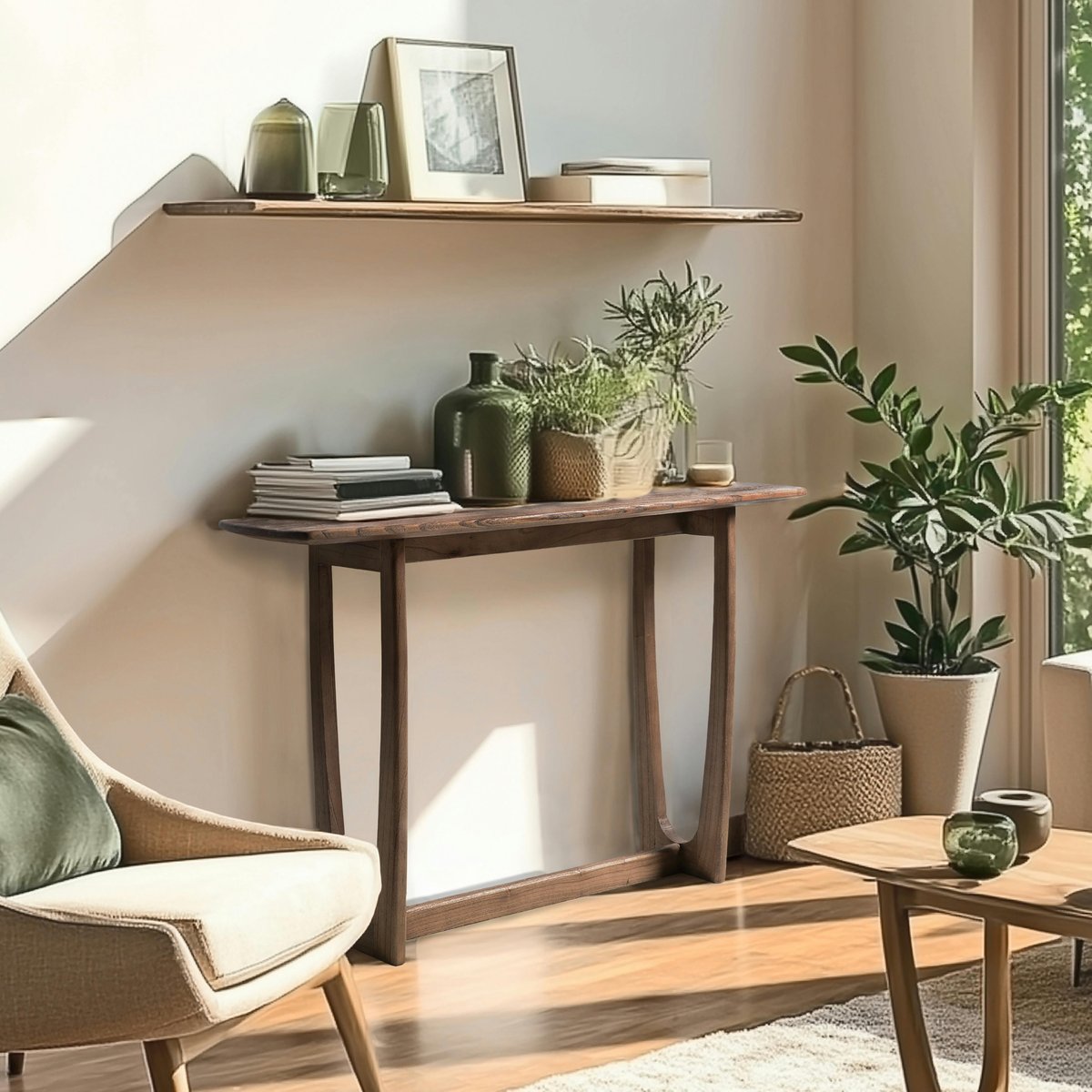Console 120cm en bois de mindi ARCUS bois naturel, PIER IMPORT