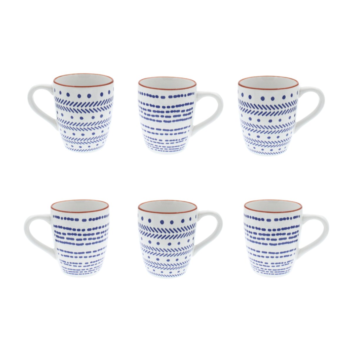 Lot de 6 mugs, SANTORIN bleu, ARTIME