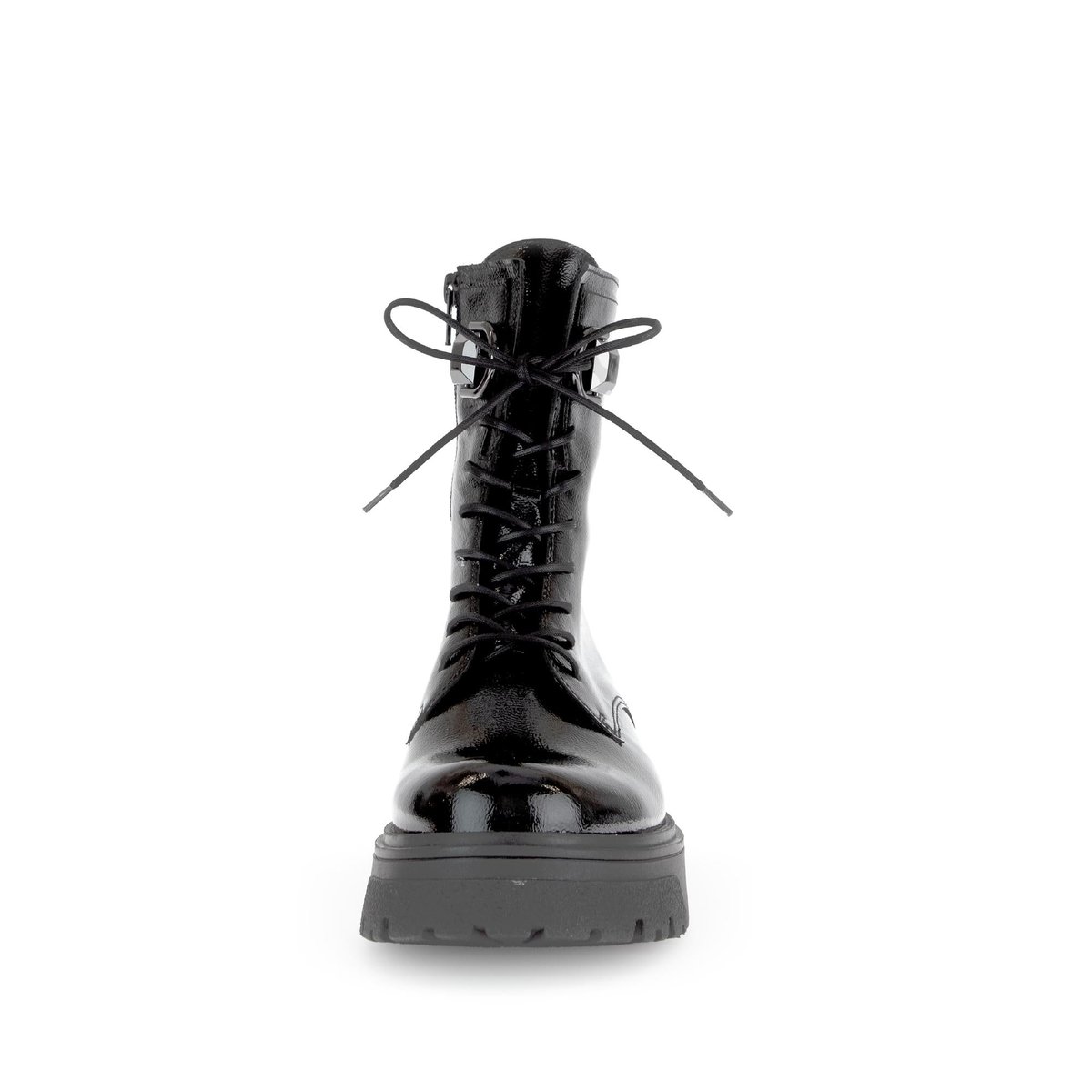 Bottines en cuir verni à talon décroché noir, GABOR