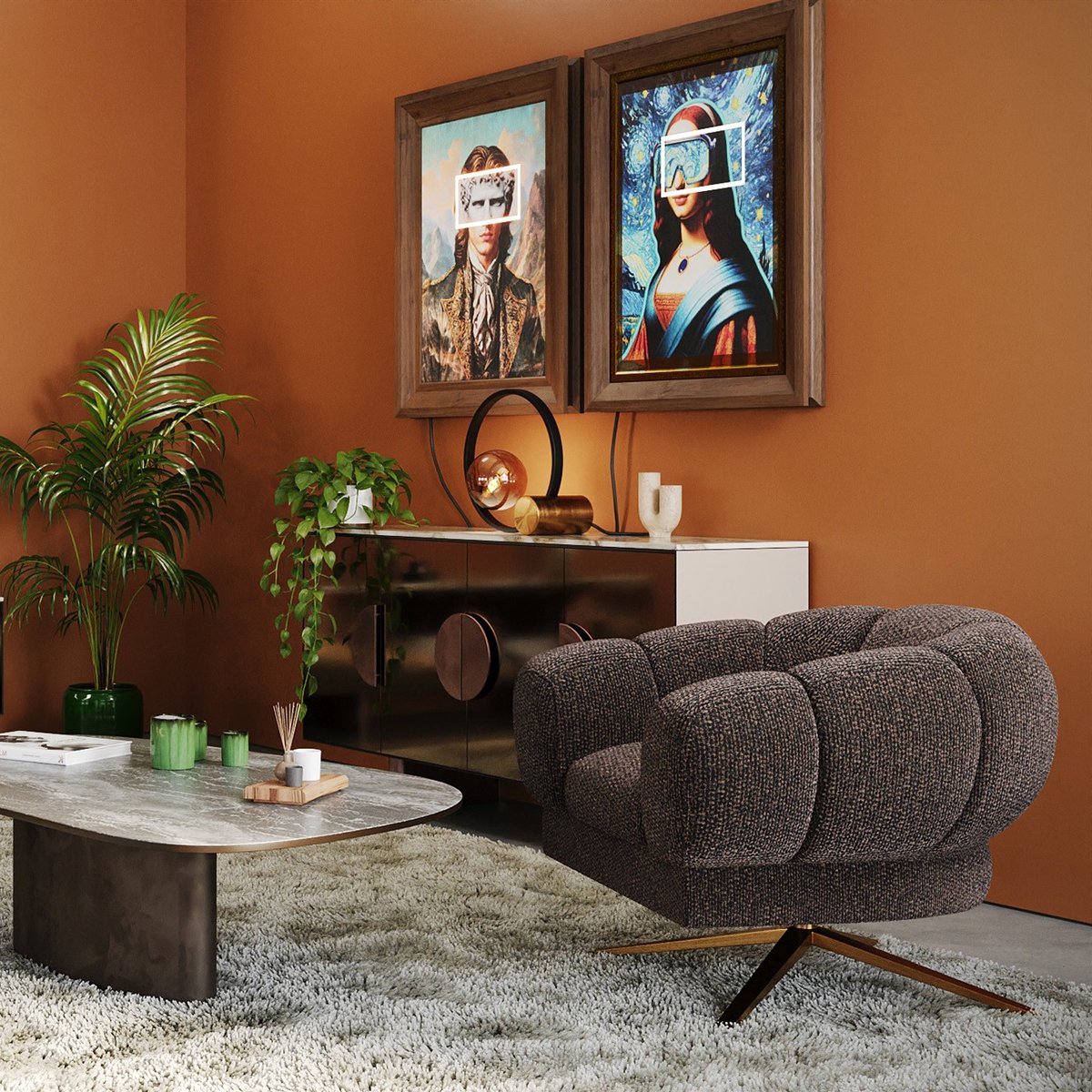 Tableau LED lady bleu, KARE DESIGN