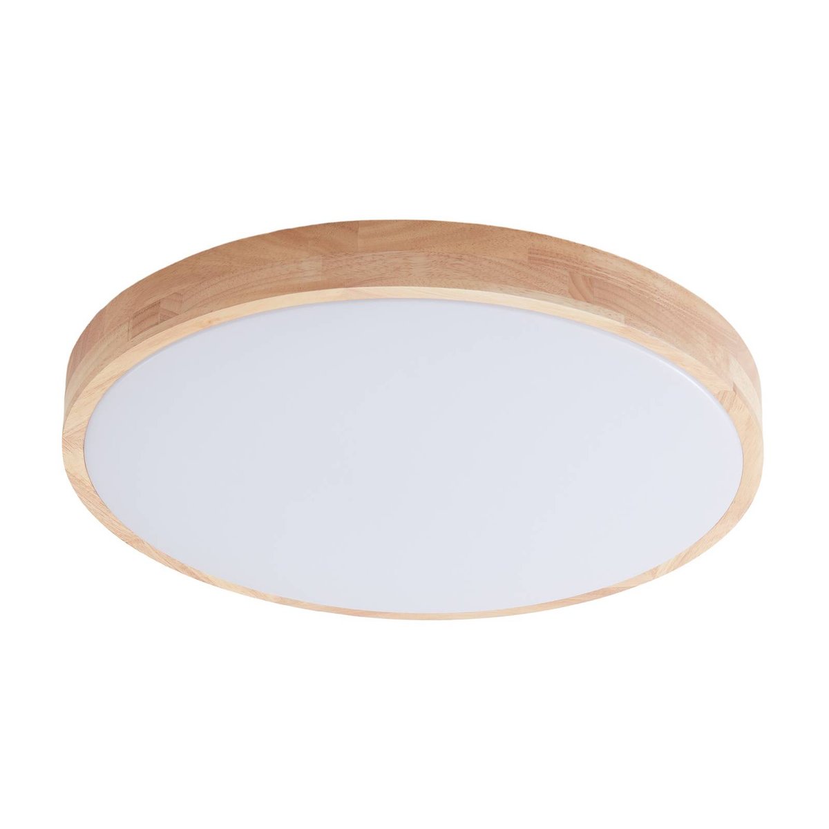Plafonnier connecté en bois moderneLED bois, blanc, LINDBY