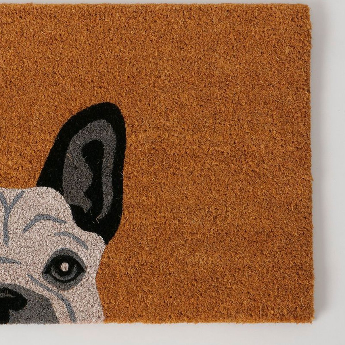 Paillasson coco chien bulldog 60x40x1.5cm marron, WADIGA