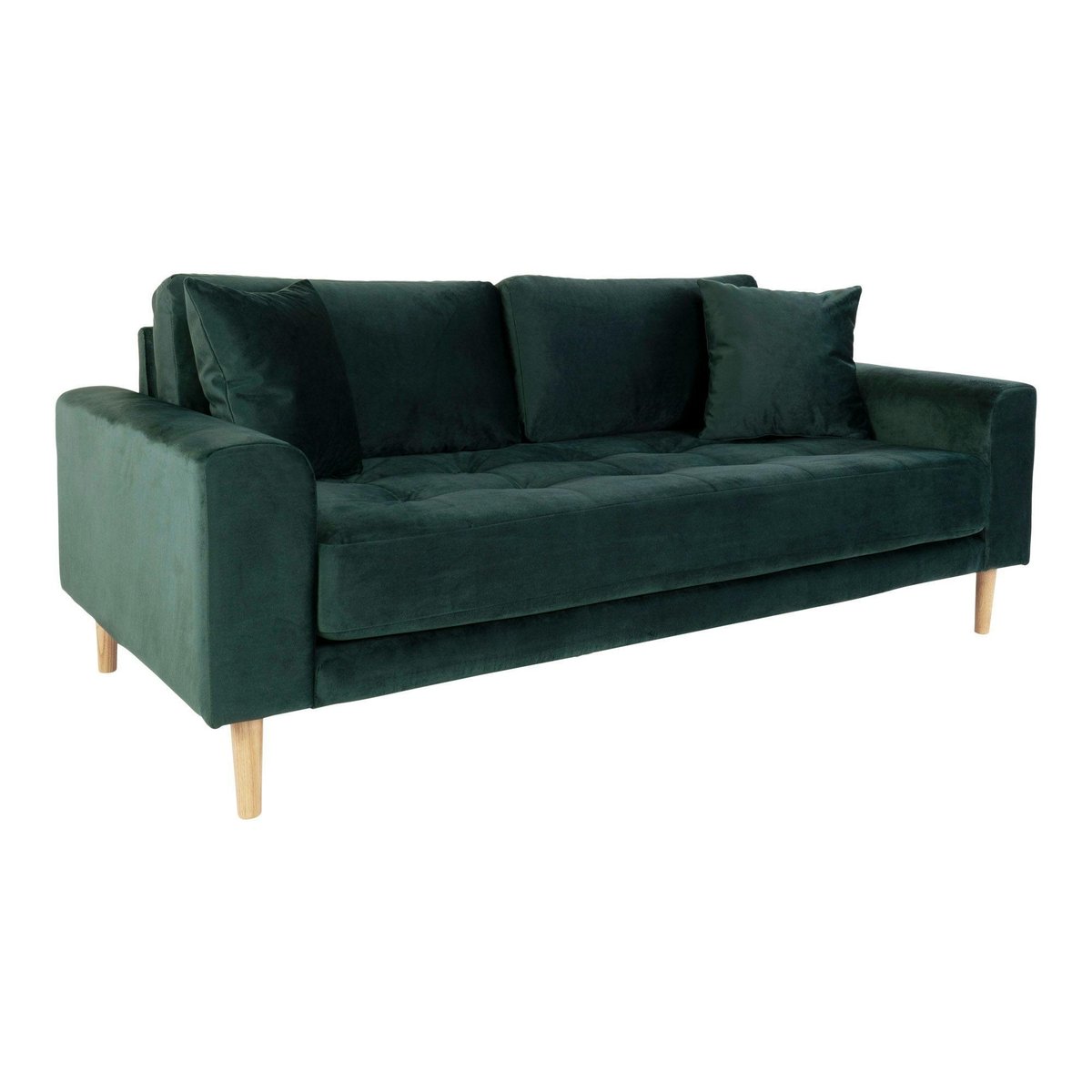 Canapé droit moderne en tissu AMSTERDAM vert foncé - 2,5 places, PIER IMPORT
