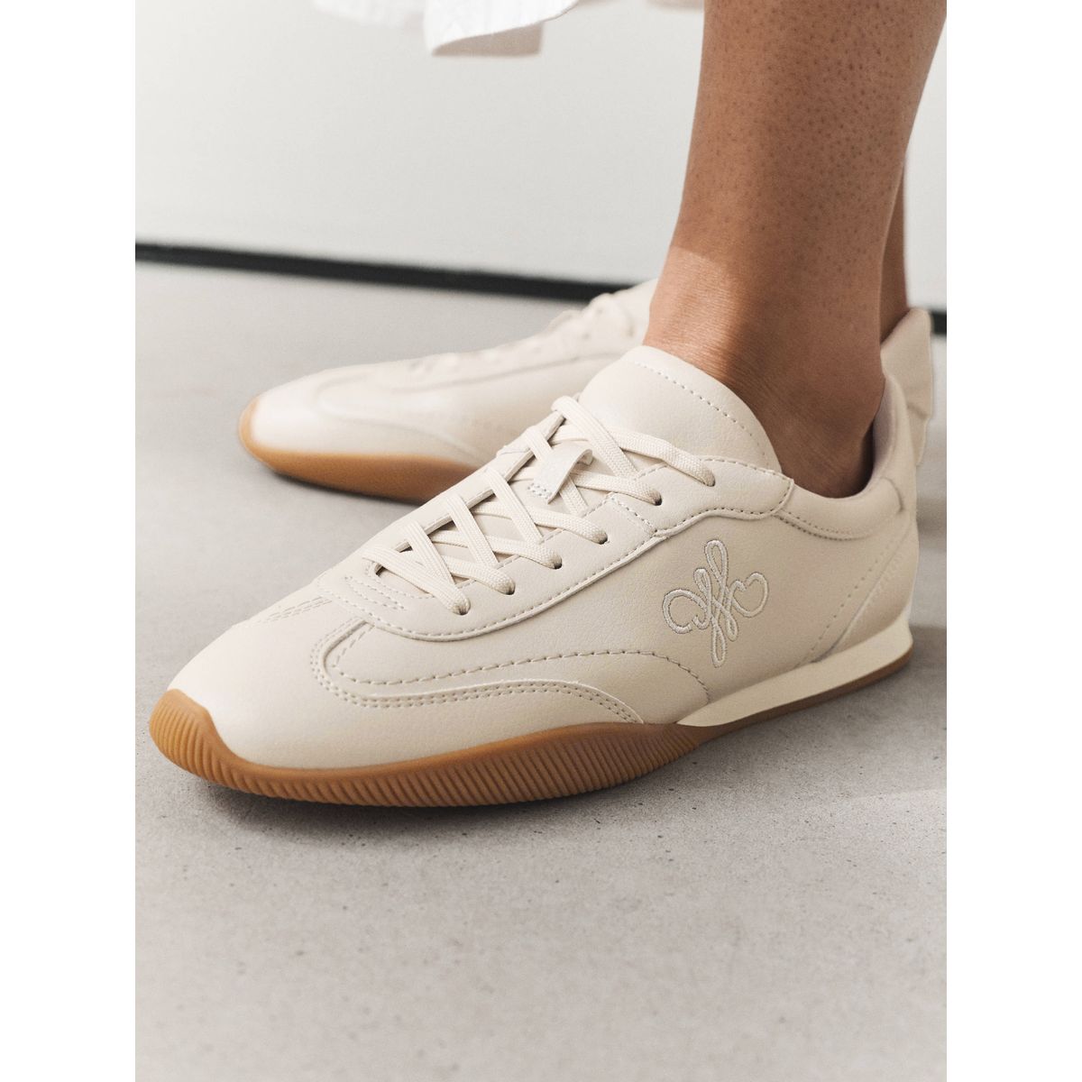 Baskets fins à lacets/logo forever comfort® naturel, NEXT