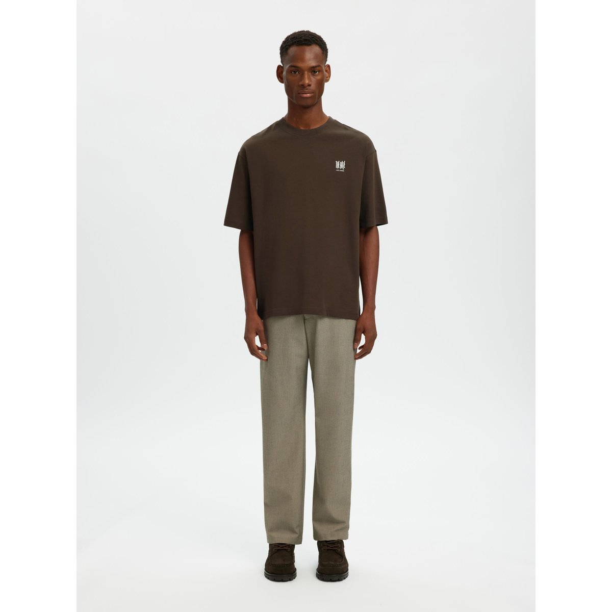 T-Shirt Ras Du Cou marron - delicioso, SELECTED