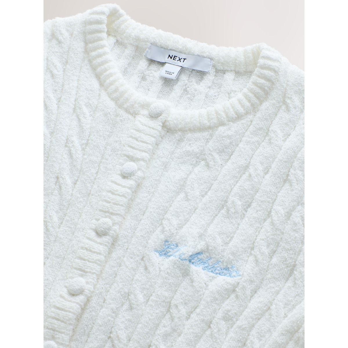 Cardigan slim en maille éponge blanc, NEXT