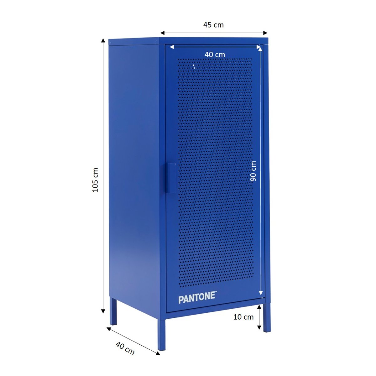 Caisson de bureau en acier bleu électrique, PANTONE
