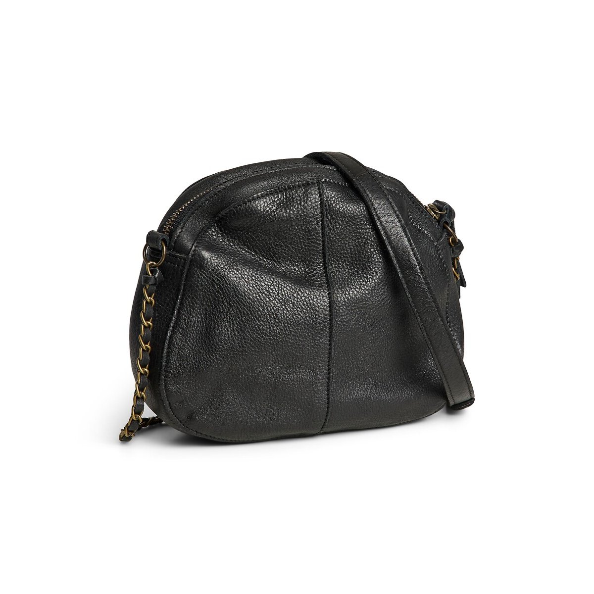 Sac à main en cuir, cross body, Athena noir, PIECES