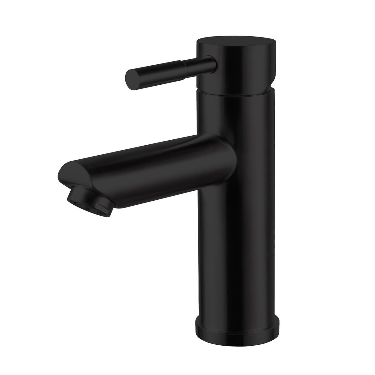 Meuble vasque 45cm robinet noir et miroir SORRENTO blanc satiné, MOB IN