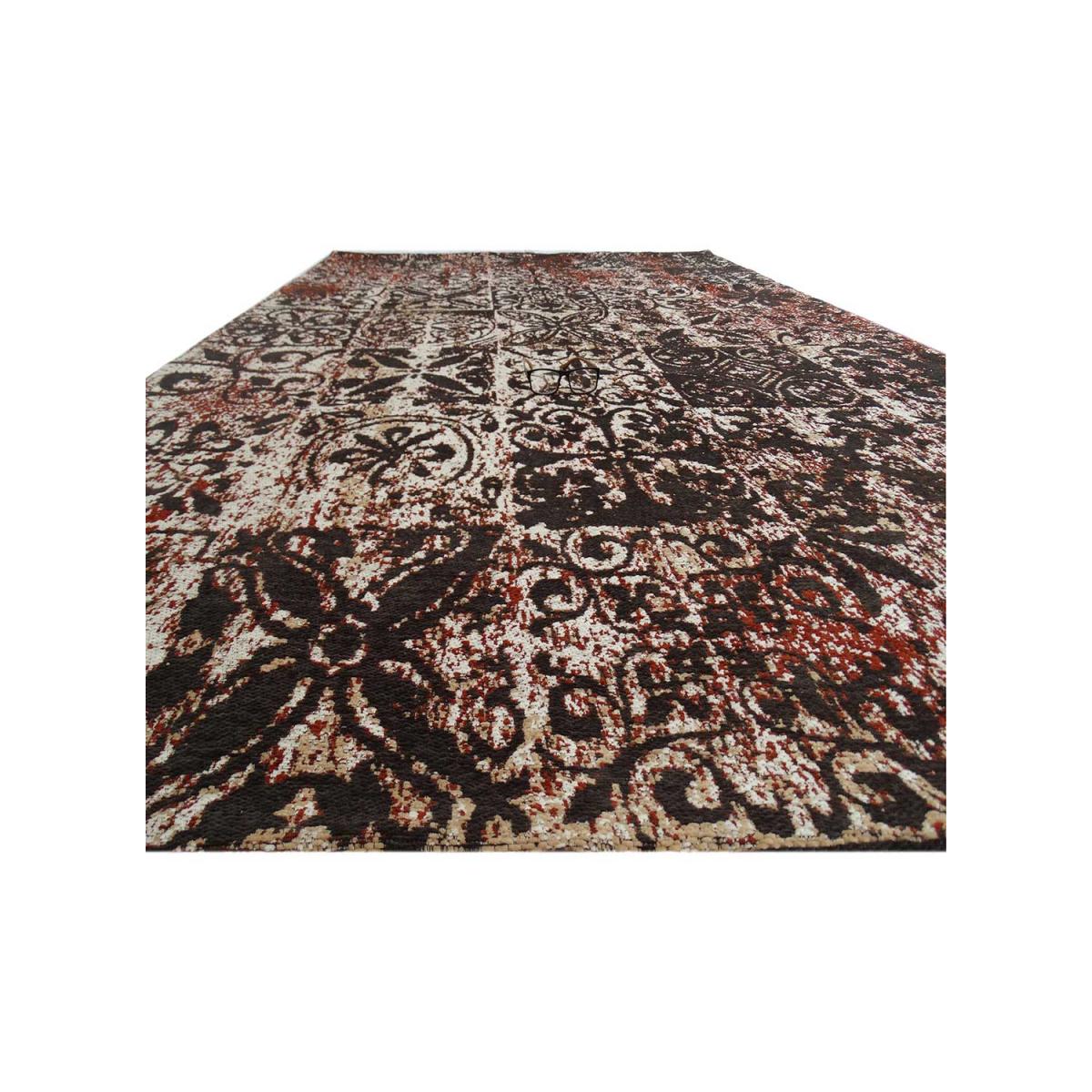 Tapis kilim fait main motif géométrique LINIT marron, UN AMOUR DE TAPIS