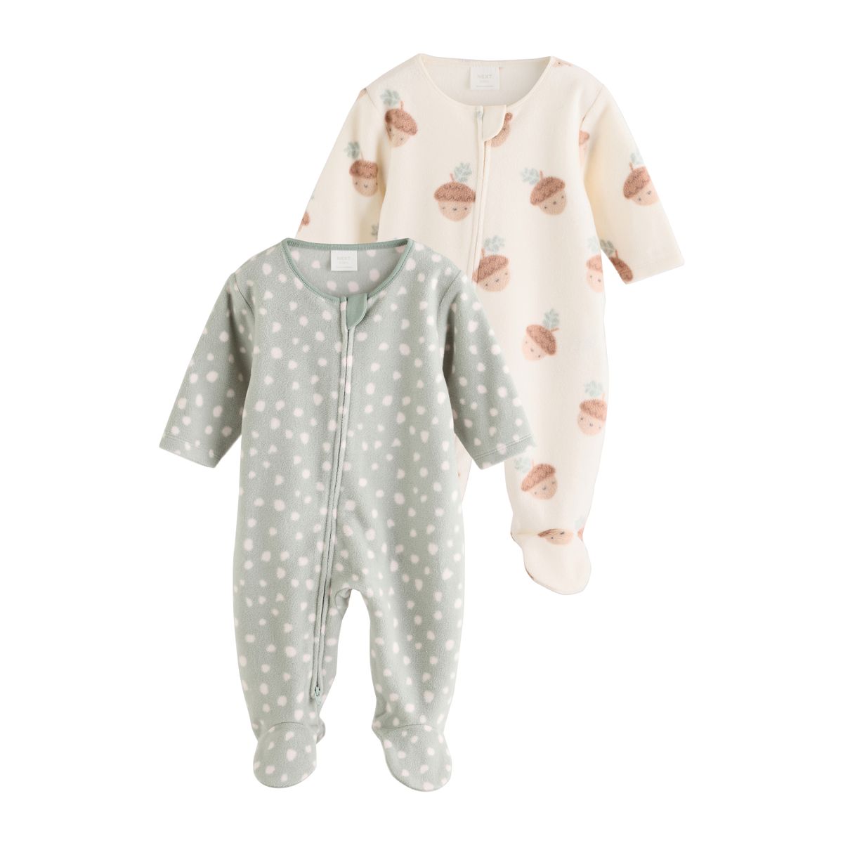 Dors-bien bébé en micropolaire, lot de 2 vert sauge, NEXT