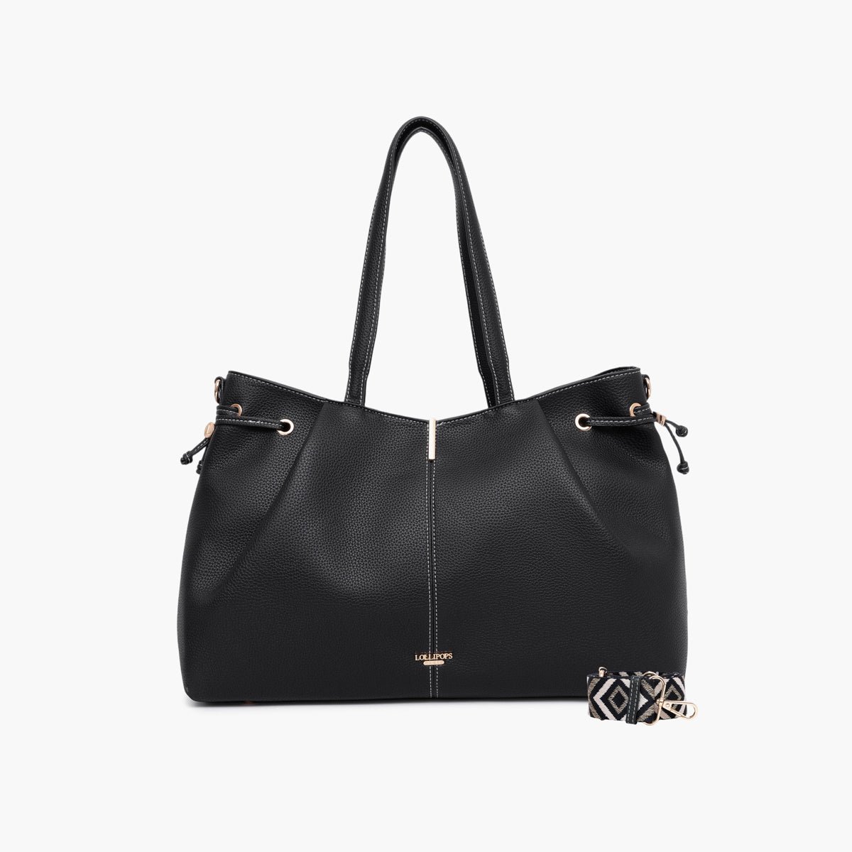 Grand sac shopper Taloum L noir,doré, LOLLIPOPS