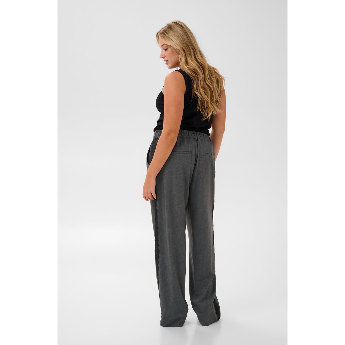 Pantalon de costume gris dark grey melange, KAFFE CURVE