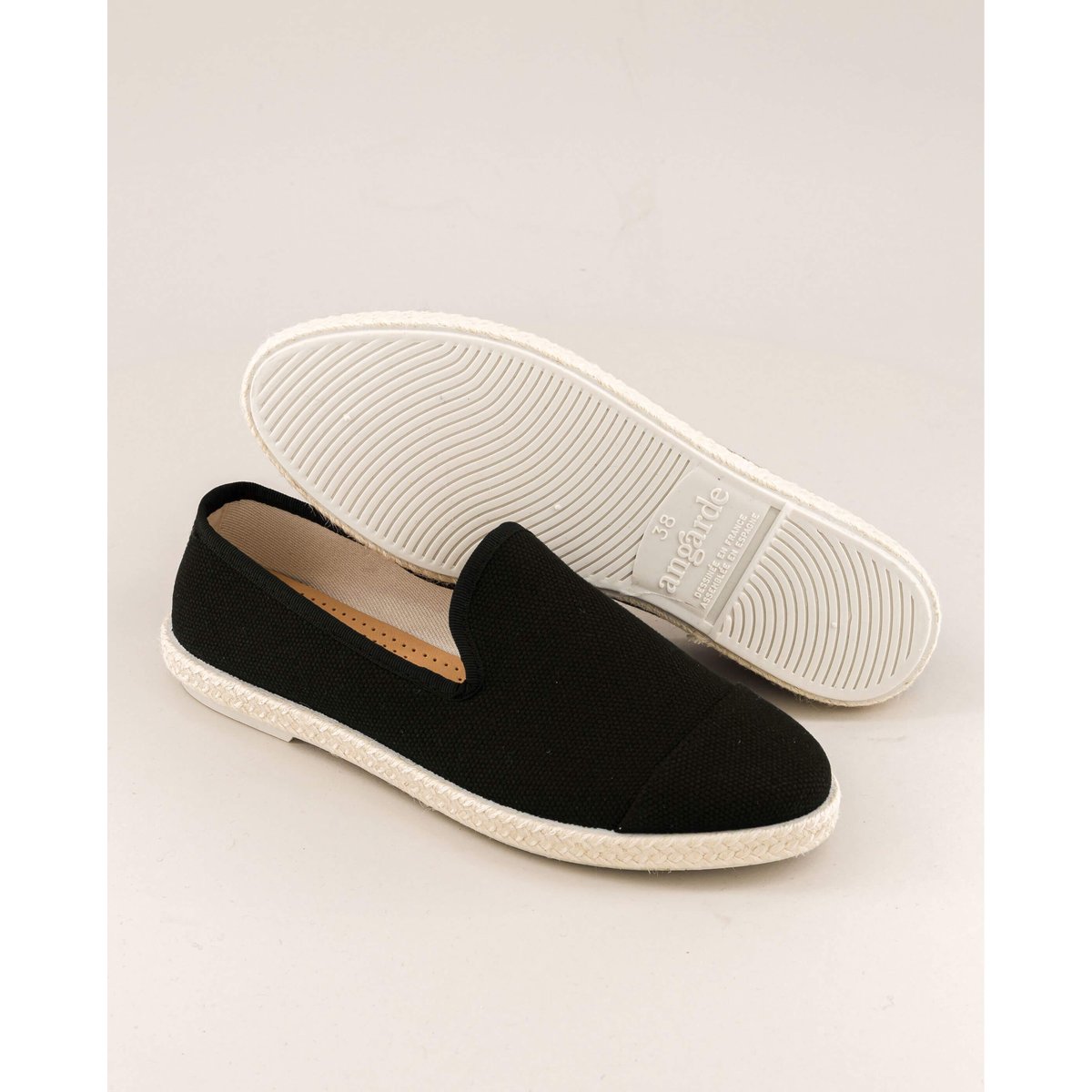 Espadrille coton recyclé CENITZ noir, ANGARDE