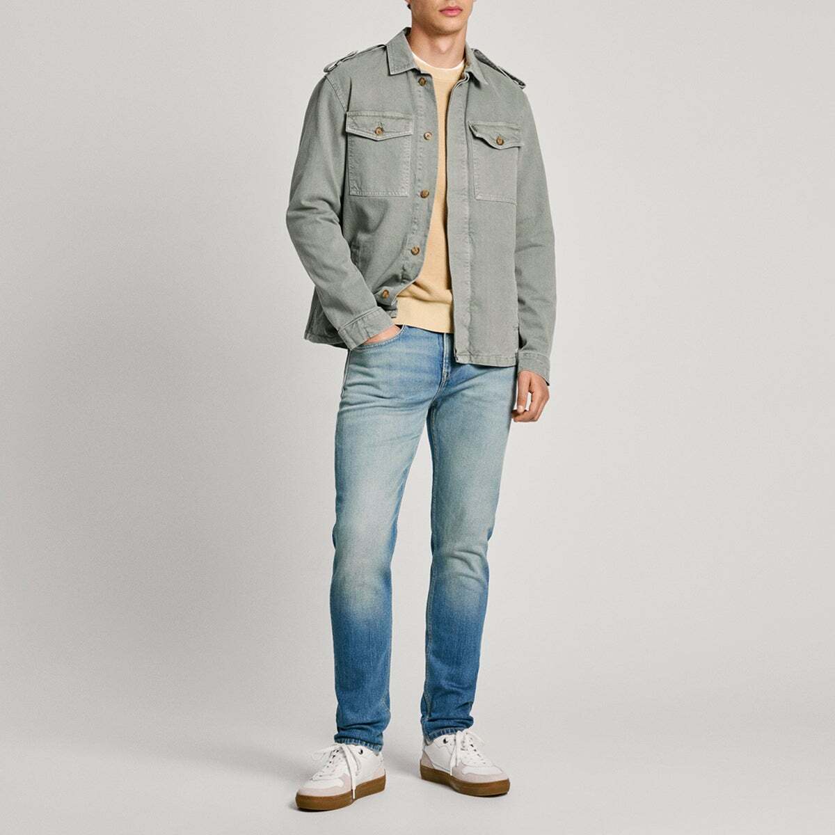 Veste Coupe Regular En Denim vert palmier, PEPE JEANS