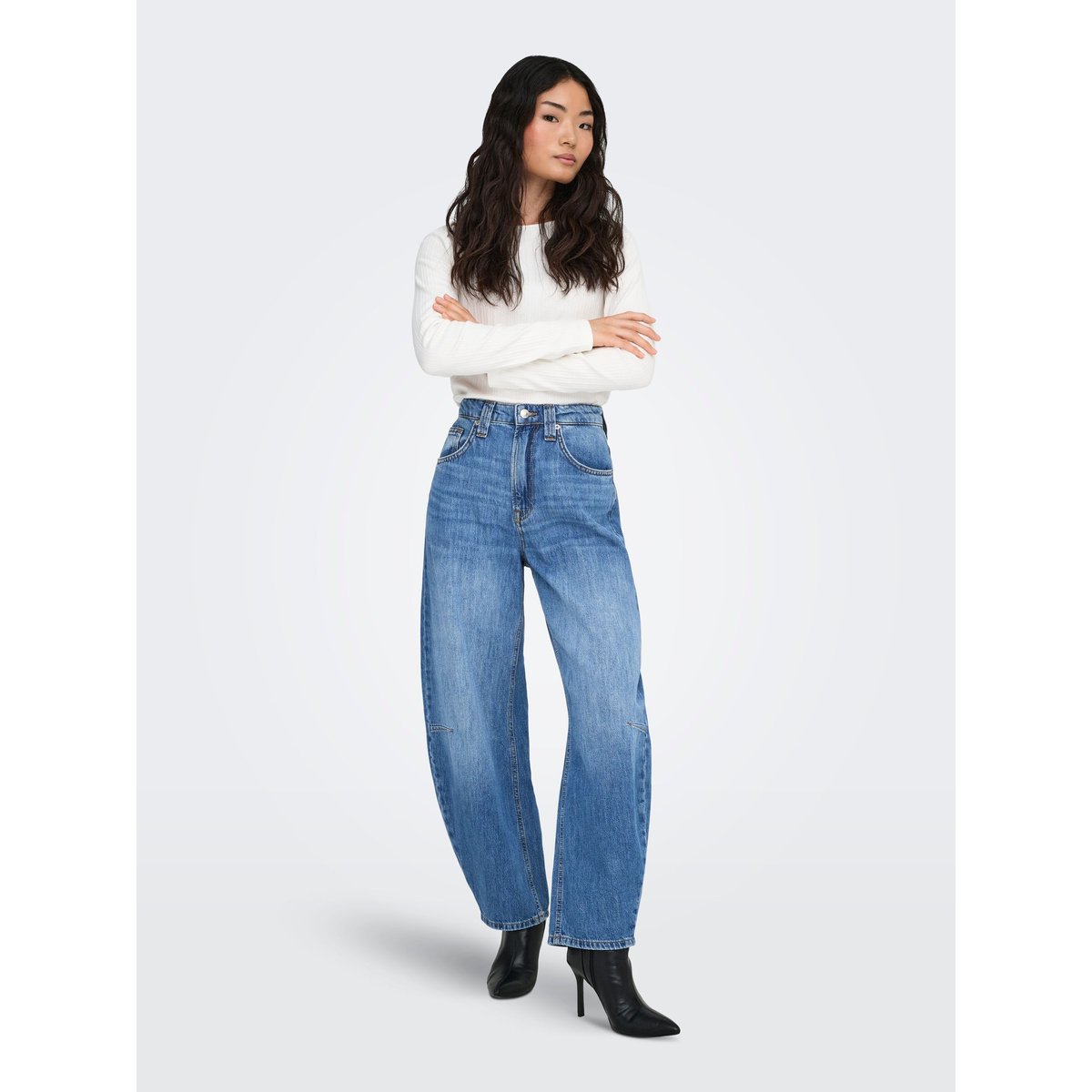 Jean À Coupe Ample medium blue denim, ONLY