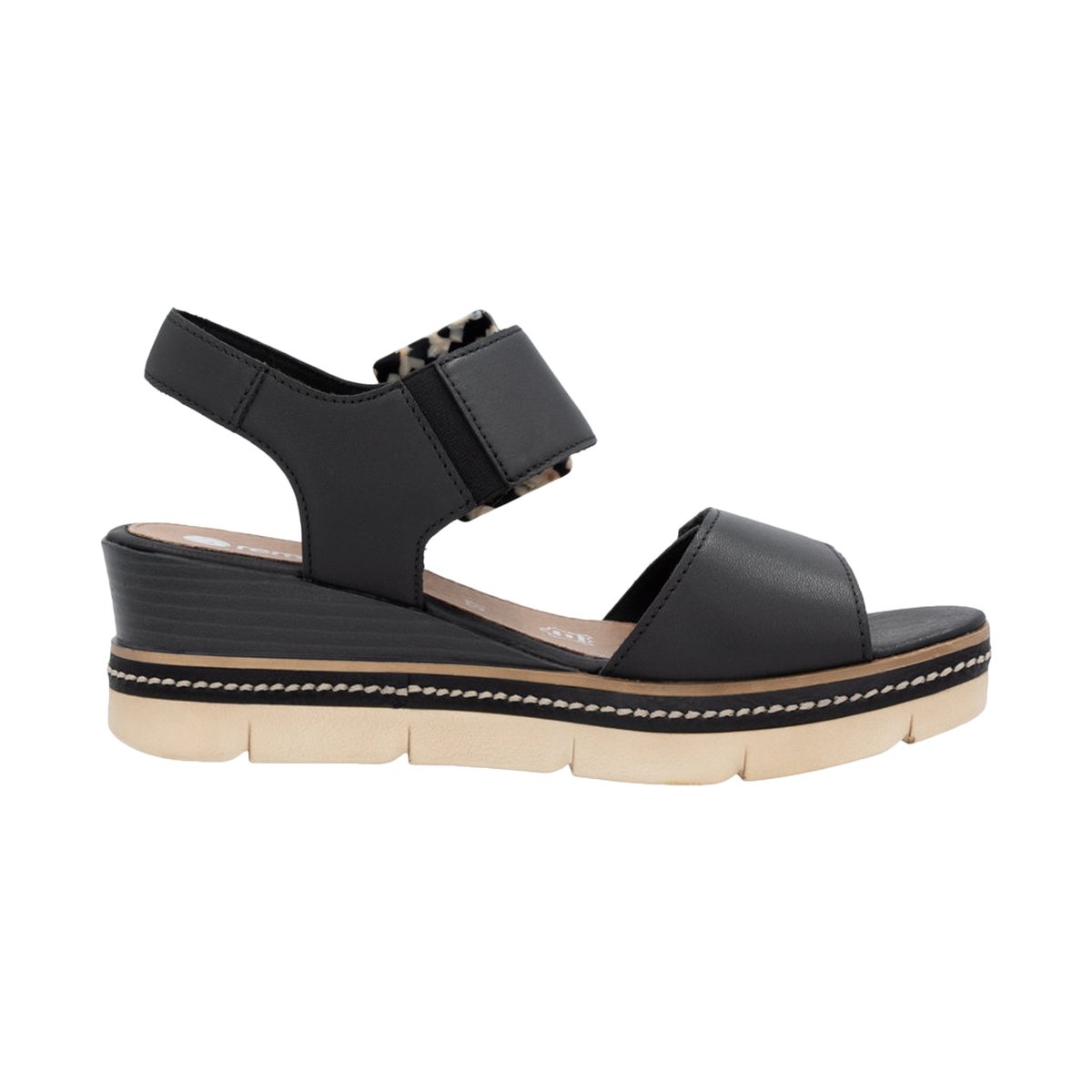 Sandales Compensées Cuir Artigo noir, REMONTE
