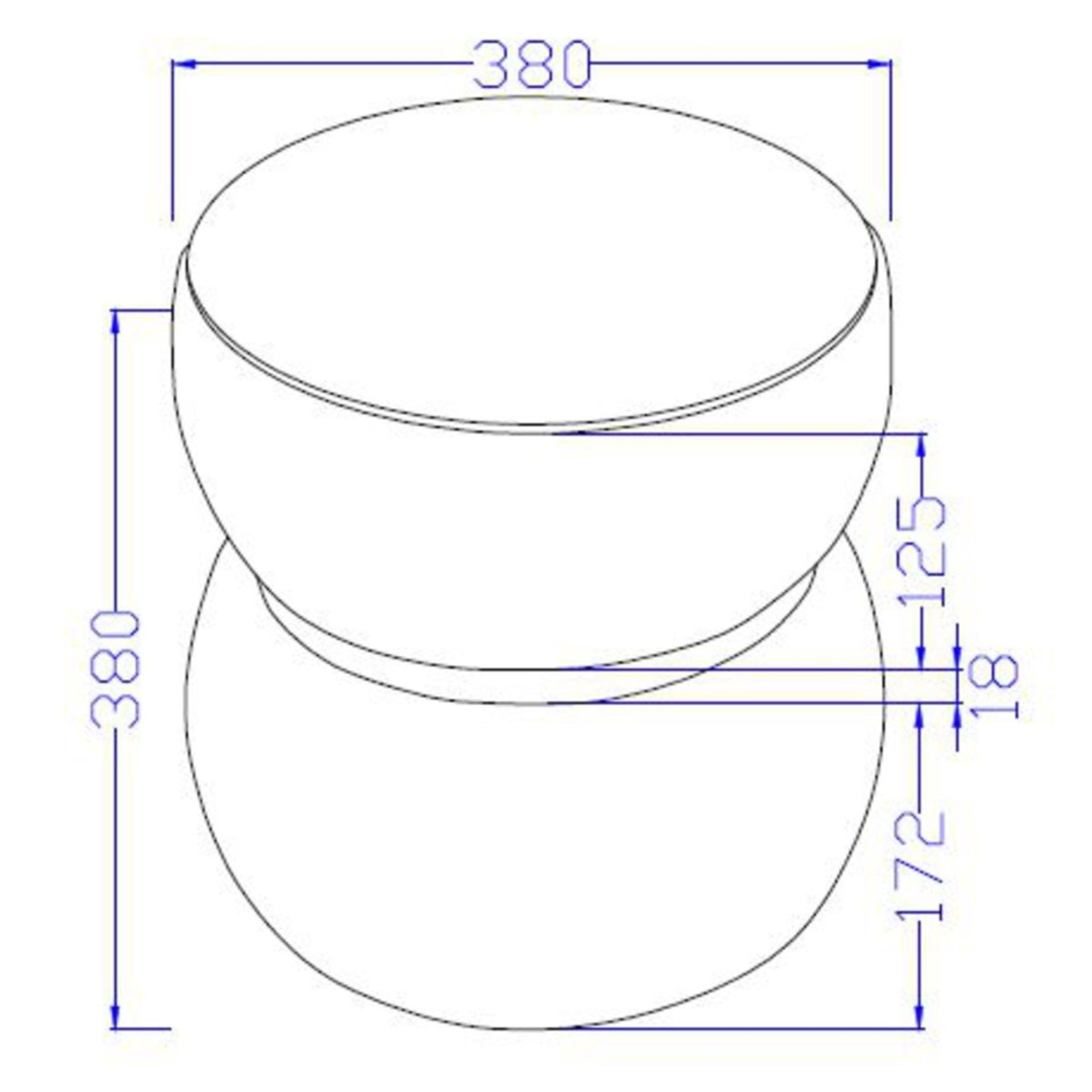 Pouf Nuage 38 cm crème / ivoire, AMADEUS