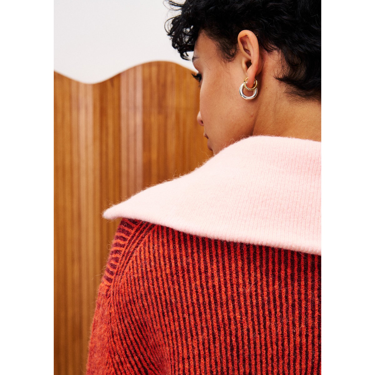 Pull col roulé PALOMA rouge, FRNCH