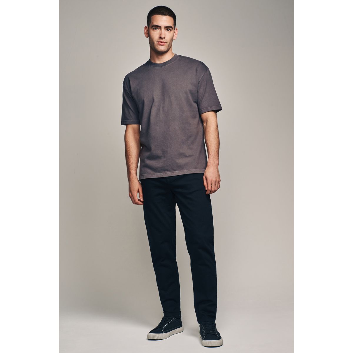 Jean stretch classique coupe fuselée noir uni, NEXT