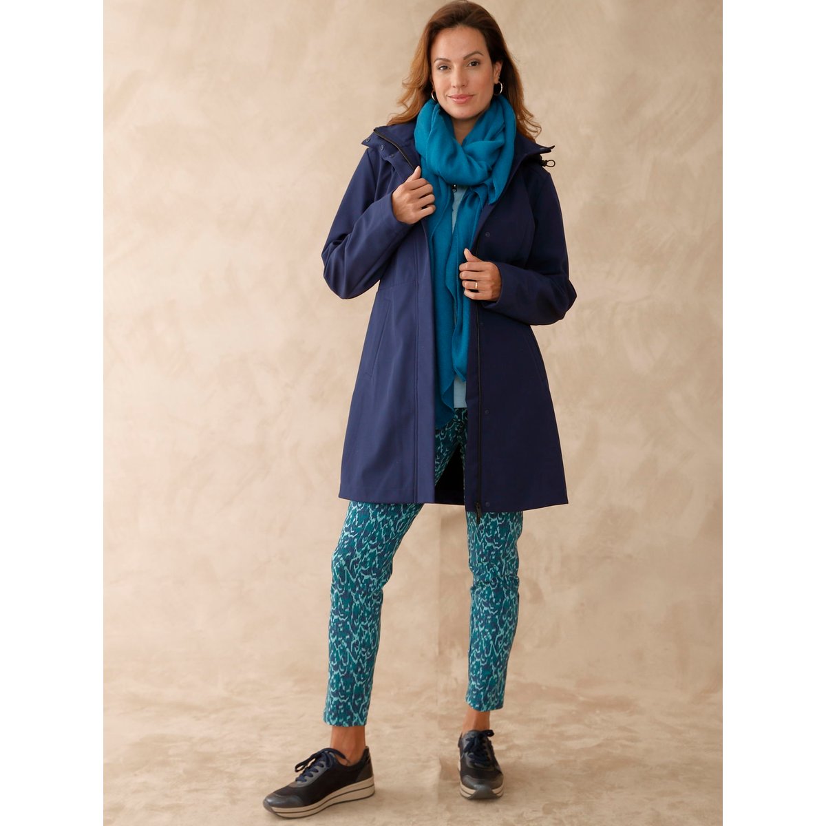 Parka déperlante et respirante à capuche marine, DAXON