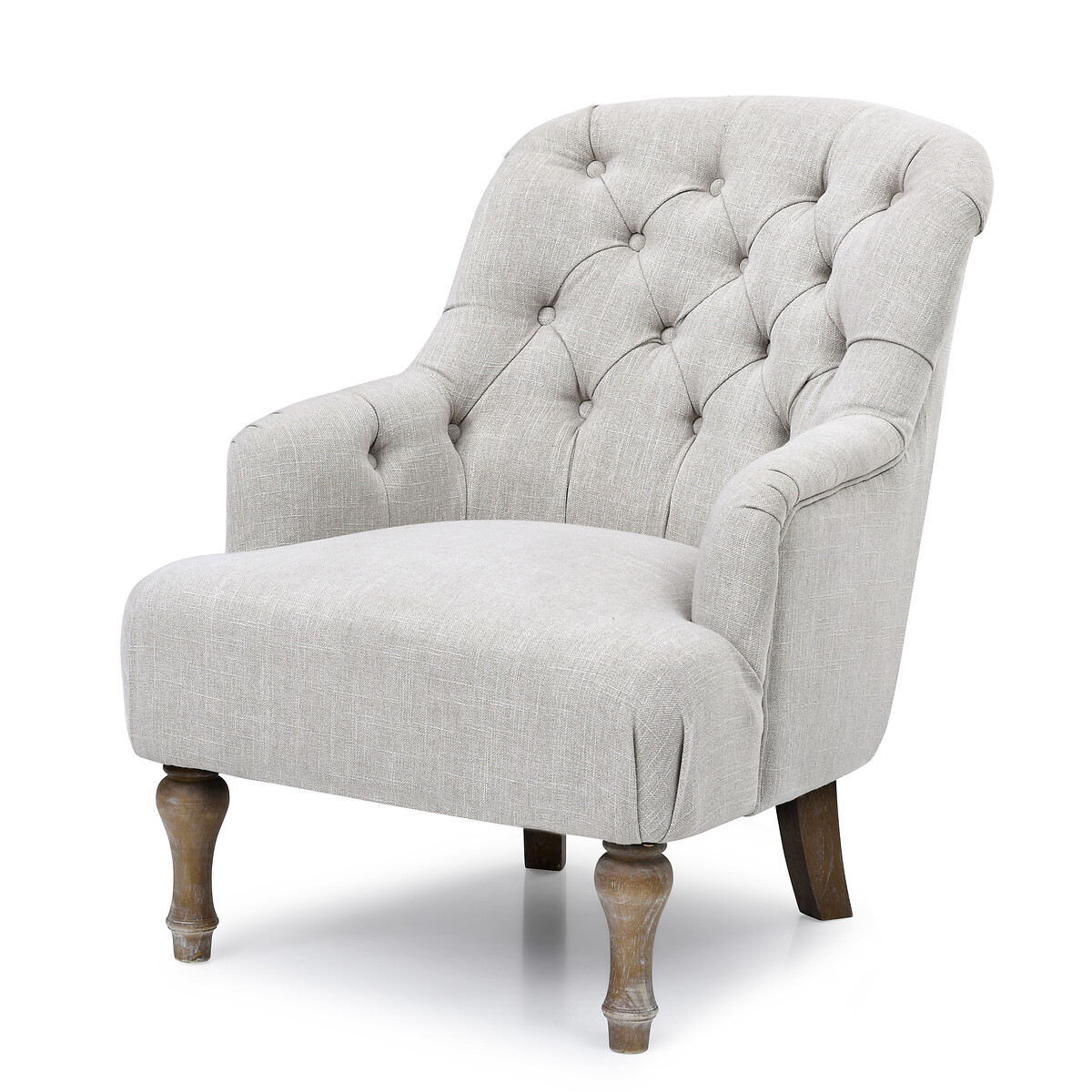 Bonnie Textured Linen Buttoned Accent Chair cream, ÉDITÉ